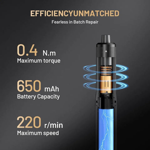Image highlighting 95 In 1 Precision Electric Screwdriver Kit With 86 Magnetic Bits And Visual Screen, 0.4Nm Torque For Stubborn Screws.