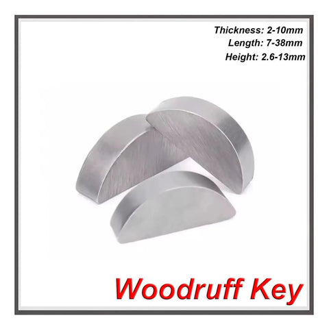 Heavy Duty Carbon Steel Woodruff Keys For High Torque Use Precision Fits Shaft And Hub Stops Slippage Keeping Power Transfer Solid Rust Proof Corrosion Proof Build For Shop Garage And Crew Built Tough To Ensure Smooth Performance Daily, pack of three sizes
