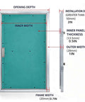 Sturdy Aluminum Alloy Recessed Drywall Access Panel Featuring Slick Flush Mount No Sweat Paint Match Seamless Ceiling Blend Easy Lift Handle dimensions chart.