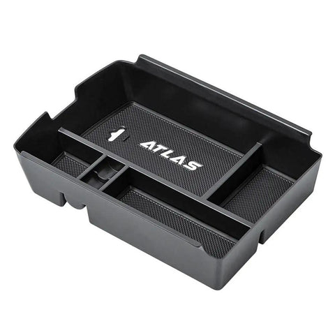 Center Console Organizer Tray For Atlas Cross Sport Accessories 2018 2019 2020 2021 2022 2023, ABS Black, Non Slip Base