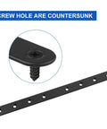 Heavy Duty Black Mending Plates 12 Pack, 10 Inch Flat Straight Braces For Wood Furniture Repair with countersunk screw hole.