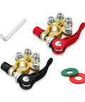 4 Way Quick Release Battery Terminal Connectors For SAE JIS Type A Posts, Positive And Negative Cable Ends, copper, 2 Pack
