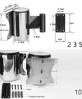 Heavy Duty Retractable Queue Barrier With Smooth As Butter Retractor High Visibility Red White Belt Top Shelf Crowd Control Divider For Events And Safety Cordon Systems wall mount gear dimensions display