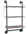 Industrial Pipe Shelves Rustic Wall Shelf With Towel Bar 24 Inch 3 Tier Wood And Iron Pipe Rack For Bathroom And Home