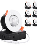 Gimbal 3 Inch LED Recessed Light With Junction Box Swivel Eyeball Downlight Dimmable 90 Plus CRI Canless Ceiling Light 7W 50W Equivalent