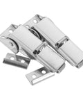 Super Heavy Duty Adjustable Toggle Latch With Polished Stainless Steel Clasp For Toolbox And Machinery Cabinets Secure Vibration Resistant Draw Hardware Fastening 2 Pack close-up of two stainless steel latches with mounting brackets.