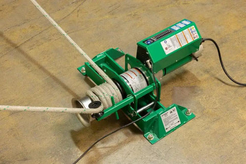 Heavy Duty Greenlee GX10 10k Tugger With Chain Mount offers dual speed motor for serious cable pulling jobs and peak force plus real time tracking.