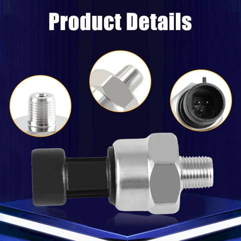 100 Psi Stainless Steel Pressure Transducer Sensor With Connector Harness And One Eighth Inch NPT Thread For Oil Fuel Water And Air, 0.5V To 4.5V Output At 5V DC, close-up.