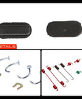Top Tier Rear Side Drum Brake Hardware Kit For Ford F-350 E-350 And Dodge Ram 2500 3500 With Rock Solid Durability To Keep Your Truck Cruising Smooth Without Any Rattle Or Squeak On The Road, rear springs and rubber parts