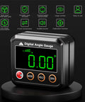 Magnetic Digital Angle Finder Protractor Inclinometer with backlit display showing 0.00 degrees for woodworking and construction.