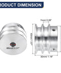 V Type Pulley With 8mm Bore And 40mm Outer Diameter Aluminum Alloy Double Groove Wheel