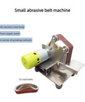 Professional Grade Mini Belt Sander Boasting A Sick Pure Copper Motor Versatile Electric Polisher Adjustable Sharpener, stainless steel body.