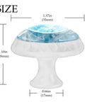 Light blue marble cabinet knob, 1.37in wide, made of crystal glass for smooth grip, perfect for dressers and cabinets. Upgrade Your Place With This Sweet 4 Pack Of Light Blue Marble Cabinet Knobs Featuring Straight Up Durable Crystal Glass And A Fresh Mushroom Look For Dressers Kitchen Cabinets And Pantries.