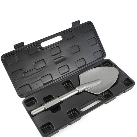 Heavy Duty Hex Shovel Bit For Jack Hammer 1 1/8 Inch Shank Universal Fit Demolition Tool in black case