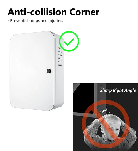 Anti-collision corner on heavy duty galvanized steel outdoor EV charger enclosure box, prevents injuries and enhances safety.
