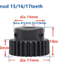 Gear Rack and Pinion Set for Pros, 1 Modulus Steel Bevel Gear System, 17 tooth pinion with shaft measurements