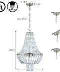 Modern Crystal Chandelier 4 Light Pendant For Dining Room And Living Areas Dope Farmhouse Minimalist Hanging Light Fixture dimensions
