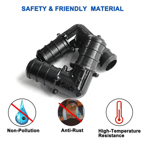 Half Inch 90 Degree Pex Elbow Fitting Made From Lead Free PPSU Barb Crimp For Water Lines image