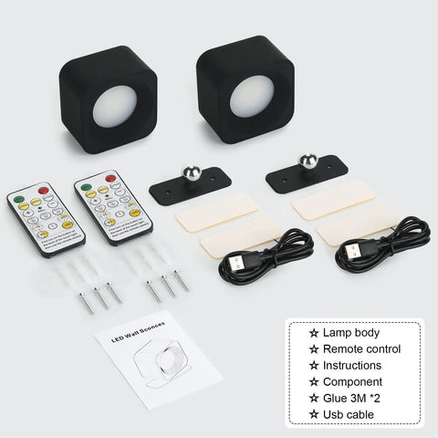 Cordless Black LED Wall Sconces With Remote And Touch Dimmer Battery Operated Reading Lights Rechargeable Dimmable Wall Mount Lamps No Wiring Required Easy Install Pack Of 2 with accessories