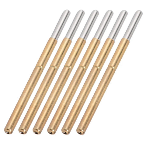 Top Shelf 2.5Mm Round Pogo Pins With Stainless Steel Spring Loaded Test Probes featuring a rugged brass plunger, set of six.