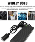 Heavy Duty AC To DC Converter 220V To 12V 15A Car Power Adapter with plug for car appliances like fridges and vacuums.