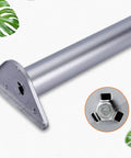 Beefy Adjustable Metal Furniture Legs Stainless Steel Table Legs And Cabinet Feet with screw detail and leaves background