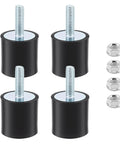 Heavy Duty 4 Pack M10 Rubber Isolator Mounts 40x30mm For Compressors And Garage Motors To Block Vibration Noise Like A Boss With Steel Bolts Ready To Go, four mounts and nuts