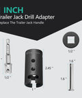 1 Inch Trailer Jack Drill Adapter with two 1/2 inch socket adapters, heavy duty CrMo steel for jacks