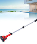 Heavy Duty Cordless Stick Water Transfer Pump Dumps 720 GPH Water Fast With 16 Ft Lift by a scenic pool, showcasing design.