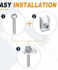 12-Piece M4 Body Bolts And U Nuts Kit For Car Bumpers And Fender Liners, Manganese Steel U Retainers, Plug-And-Play Engine Bay Fasteners, Universal Fit For Most Cars, No-Fuss Install, Heavy-Duty Auto Fastening Accessories. Easy installation diagram of M4 bolt and U nut