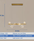 Dope Modern 5-Light Chandelier Fixture With Brushed Nickel Finish And Glass Shades, Adjustable Ceiling Hanging Pendant