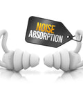 Reusable Sleep Ear Plugs With 40 dB Noise Reduction For Sleeping, Premium Silicone Earplugs, white, 3-layer design, noise absorption label