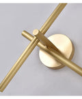 Modern Led Wall Sconce Crafted From Rust Resistant Metal With Soft Warm White Glow Designed For Any Room To Deliver Glare Free Illumination That Hits Different While Building A Super Chill Vibe - top view showing brass finish and mounting base.