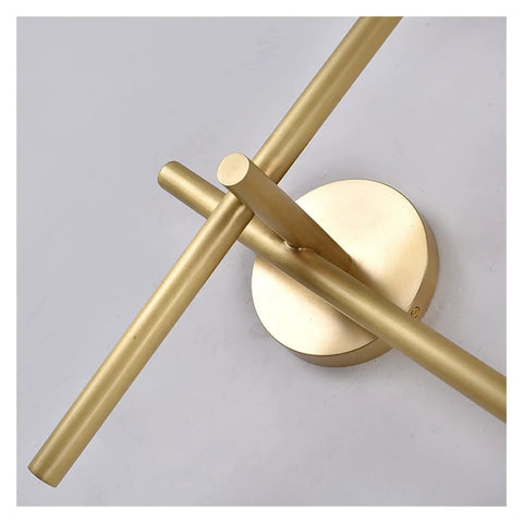 Modern Led Wall Sconce Crafted From Rust Resistant Metal With Soft Warm White Glow Designed For Any Room To Deliver Glare Free Illumination That Hits Different While Building A Super Chill Vibe - top view showing brass finish and mounting base.