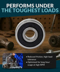 10 Pack 6008-2RS Lubricated Chrome Steel Sealed Ball Bearings 40x68x15mm for high RPM, displayed with tools in workshop