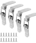Stainless Steel 90 Degree Toolbox Hood Locks Latches For Cabinets And Barn Doors Easy Install Toggle Catch Hardware Set Built To Last Box Latch 2.56 By 0.78 Inch Small Yet Super Strong Four Sets Included shown with screws