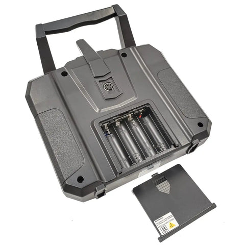 Back view of 2.4GHz AFHDS2A RC Transmitter And iBus Receiver Bundle showing battery compartment, Mode 2