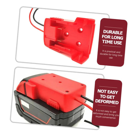 18V Battery Adapter Conversion Kit with Secure Connector Wires for easy plug and play power from Lithium Ion cells to other 18V devices