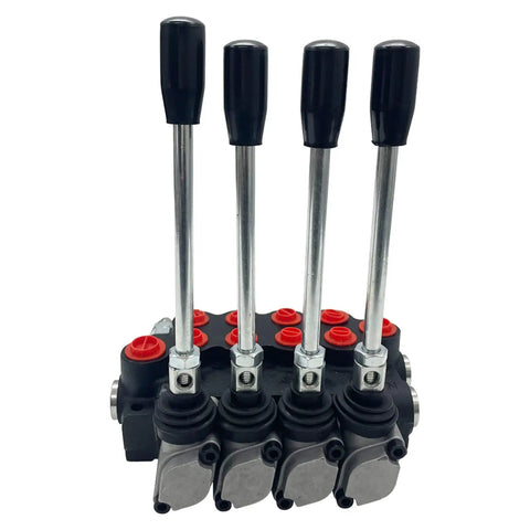 Four Spool Hydraulic Control Valve With 13 GPM Max Flow And 4500 PSI Rating For Small Tractors, Loaders, And Log Splitters