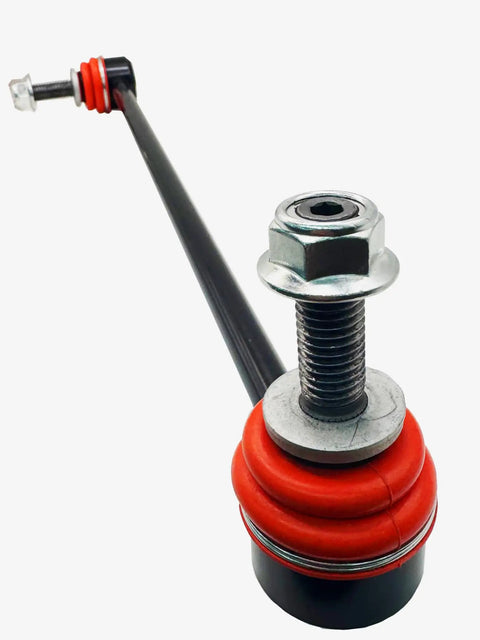 Pair Of Front Sway Bar Links For 2010 2011 Camaro, Beefy Heavy Duty Heat Treated Ball Ends For Precise Torque And Smooth Operation, Engineered In The USA, Easy Install, Suspension Upgrade, close-up with hardware
