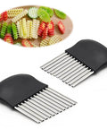 Guardians Crinkle Chopper set of 2 with stainless steel wavy blades and black handles