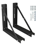 Beefy 18x18 Inch Bolted Underbody Truck Tool Box Mounting Brackets Black Steel Set Of 2 with bolts and wrenches