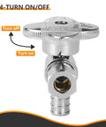 10 Pack Lead-Free Brass Angle Stop Valves 1/2 Inch PEX-B Inlet To 3/8 Inch OD Compression Outlet For DIY Home Plumbing Crimp Rings Or Stainless Clamps Compatible, turn on/off knob