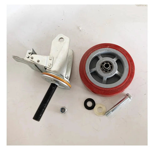 Heavy Duty Threaded Stem Casters With M20 Locking Swivel Wheels For Trolleys And Workshop Gear Smooth Silent Roll Pack Of Four Pu Units components.