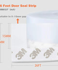 Close-up of 26 Feet Silicone Door Seal Strip for Doors and Windows Weather Stripping Tape, showing 3M adhesive backing.
