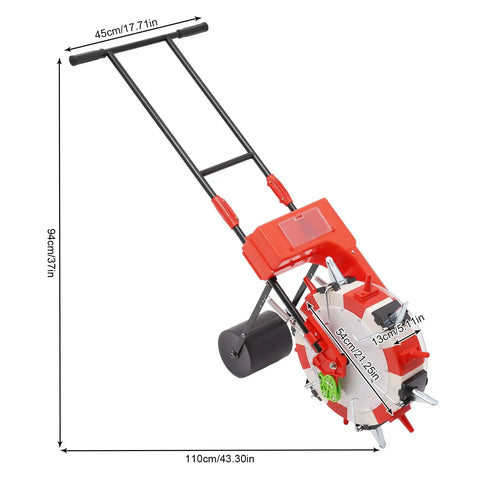 Hand Push Lawn Garden Seeder With 6 Nozzles, Precise Sowi