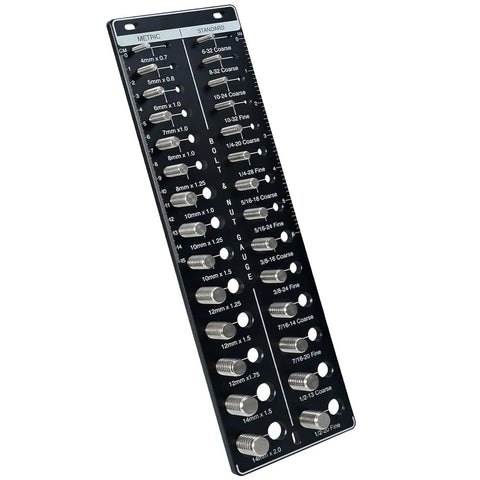 Thread Checker Gauge Tool With 30 Bolt And Nut Sizes For Fast Identification Dual Metric And Standard System 15 Metric And 15 Standard Sizes Board For Quick DIY Repairs