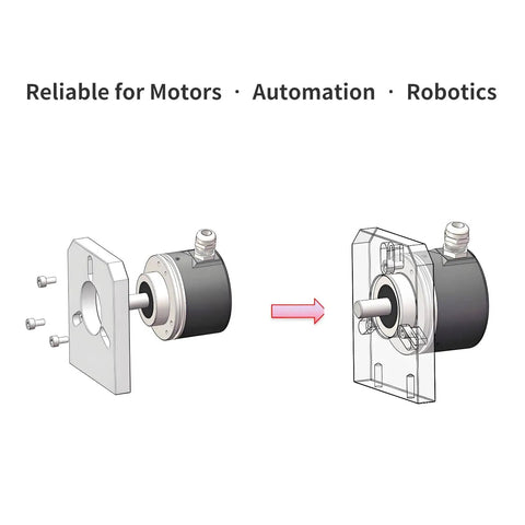 Exploded view of Incremental Magnetic Rotary Encoder 38Mm OD With 6Mm Shaft ABZ Push Pull Output for motors and robotics