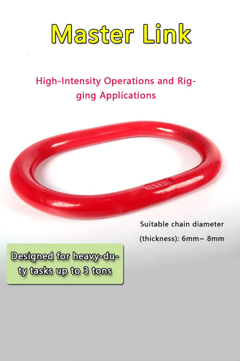 Heavy Duty G80 Alloy Steel Master Link Chain Lifting Ring 3.0T 6610 Lbs Capacity For Rigging And Lifting Of Steel Beams