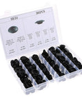 305 Piece Rubber Flush Hole Plug Kit For Auto Body And Sheet Metal Repair Black Blanking Plugs in open case with compartments